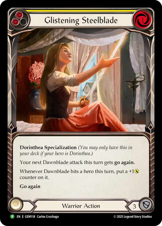 Glistening Steelblade Rainbow Foil (Yellow) GEM118 (Promo)