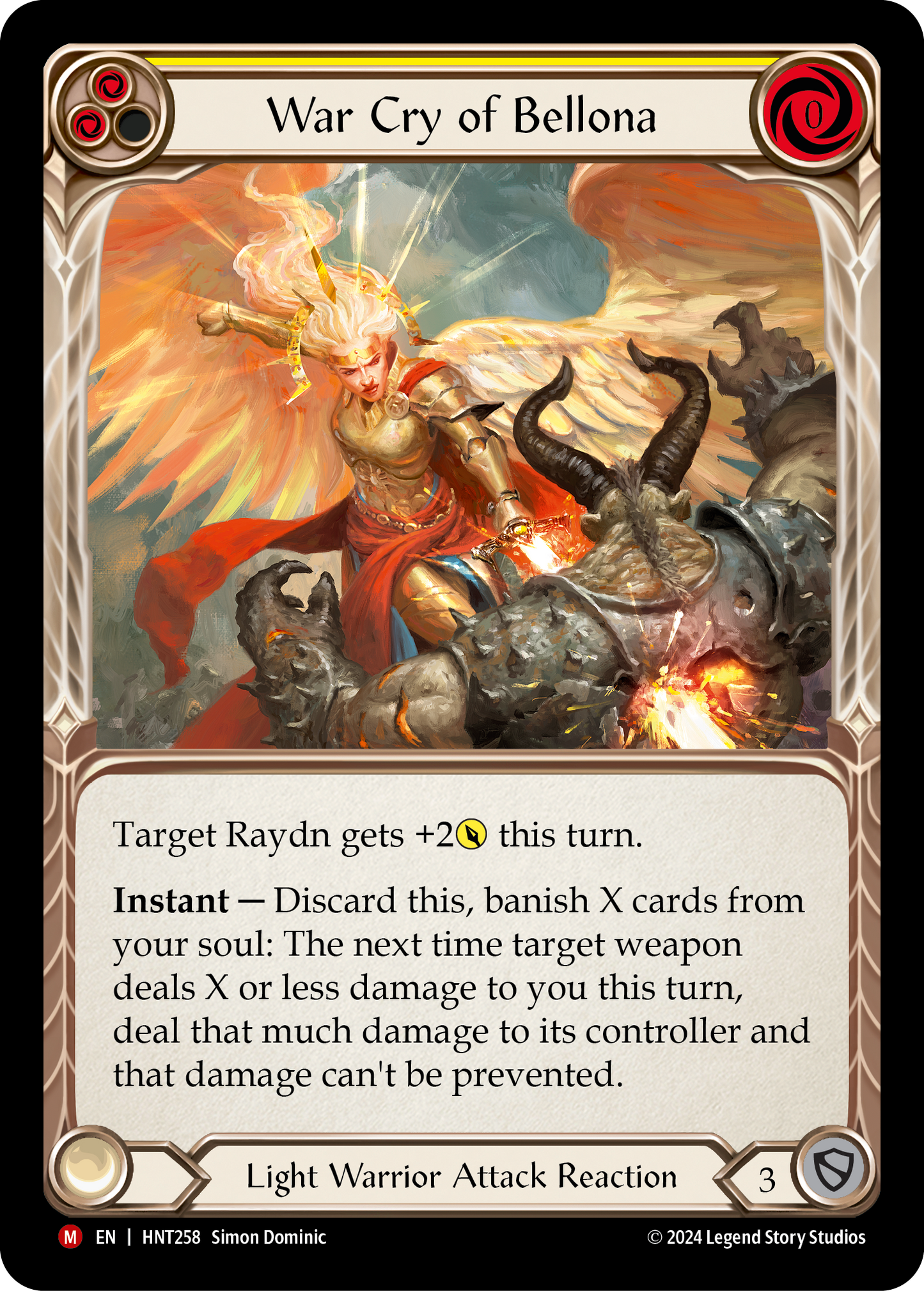 War Cry of Bellona Rainbow Foil (Yellow) HNT258 (The Hunted)