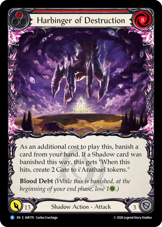 Harbinger of Destruction Rainbow Foil (Red) IAR170 (Usurp the Shadow Throne)