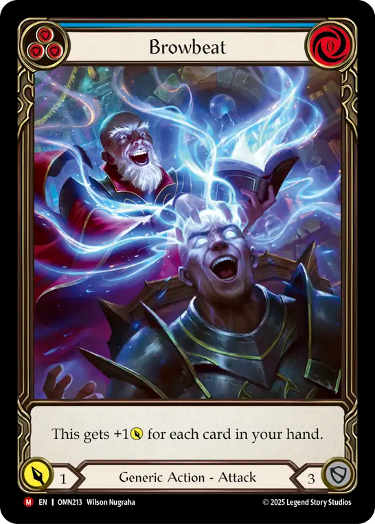 Browbeat Extended Art Cold Foil (Blue) OMN213 (Omens of the Third Age)
