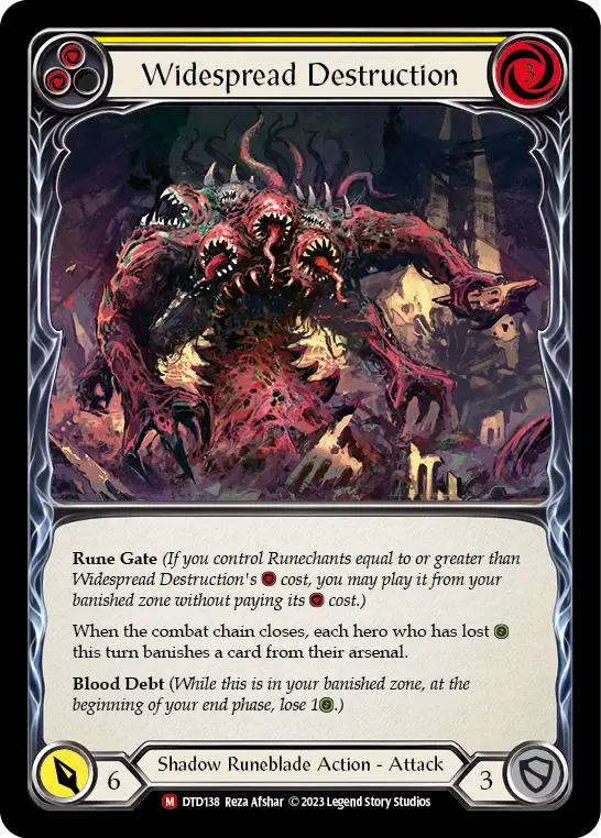 Widespread Destruction Rainbow Foil (Yellow) DTD138 (Dusk Till Dawn)