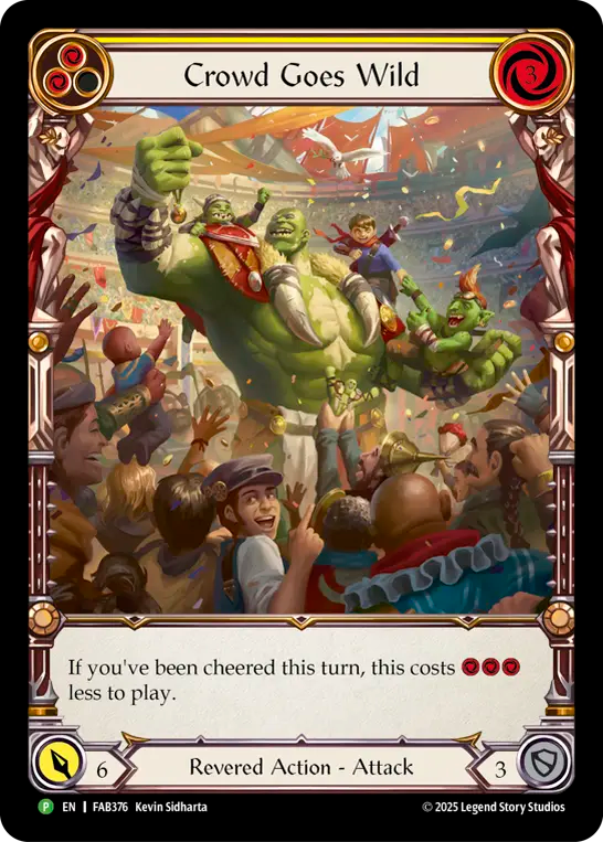 Crowd Goes Wild Extended Art Cold Foil (Yellow) FAB376 (Promo)
