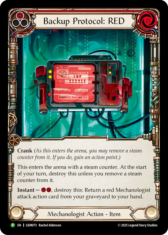 Backup Protocol: RED Cold Foil (Red) GEM073 (Promo)