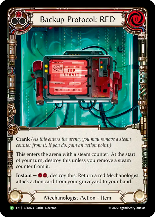 Backup Protocol: RED Cold Foil (Red) GEM073 (Promo)