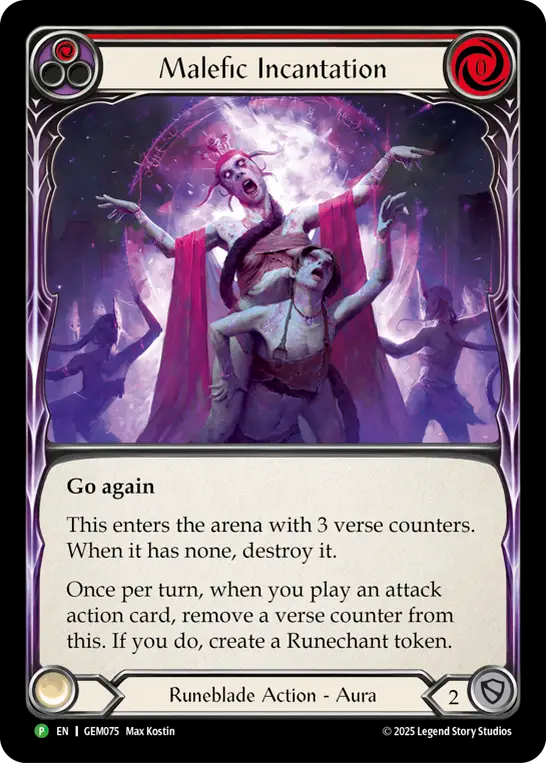 Malefic Incantation Cold Foil (Red) GEM075 (Promo)