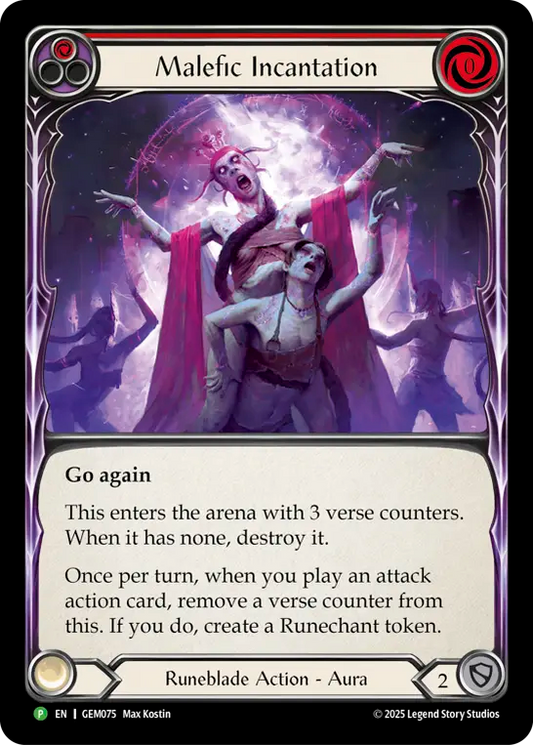 Malefic Incantation Cold Foil (Red) GEM075 (Promo)