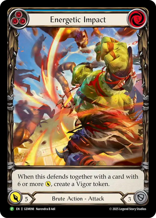 Energetic Impact Extended Art Rainbow Foil (Blue) GEM098 (Promo)
