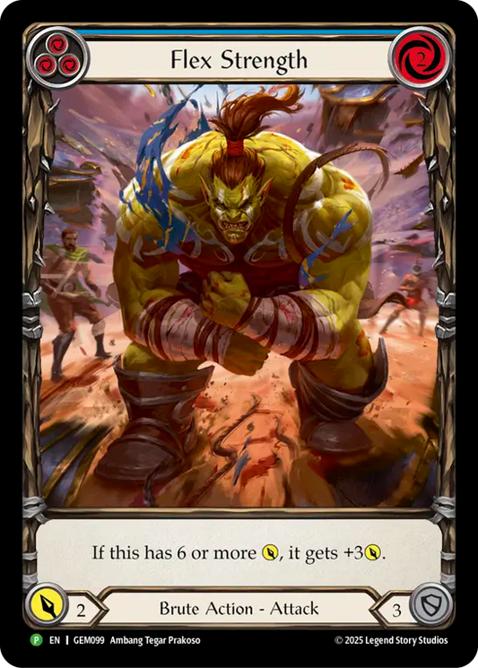 Flex Strength Extended Art Rainbow Foil (Blue) GEM099 (Promo)