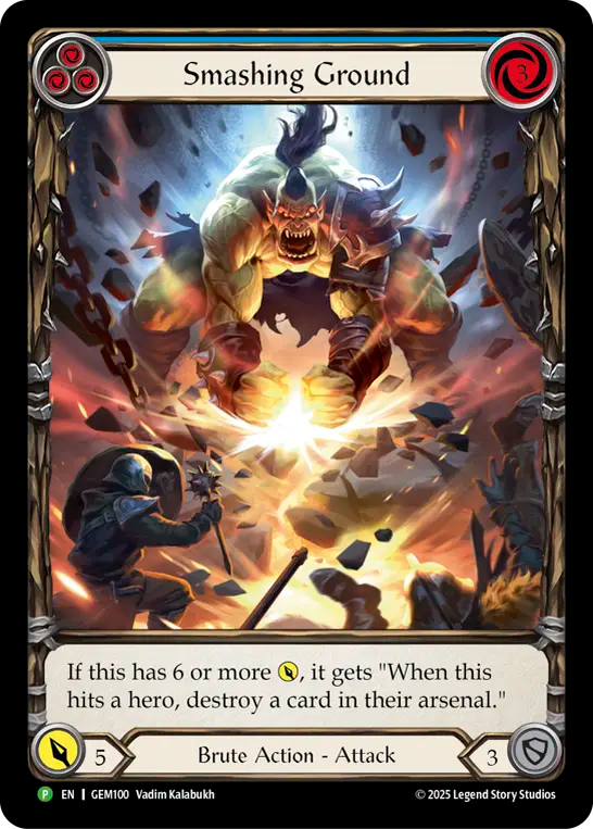 Smashing Ground Extended Art Rainbow Foil (Blue) GEM100 (Promo)