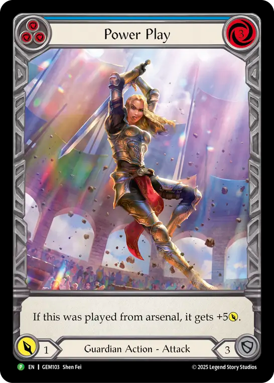 Power Play Extended Art Rainbow Foil (Blue) GEM103 (Promo)