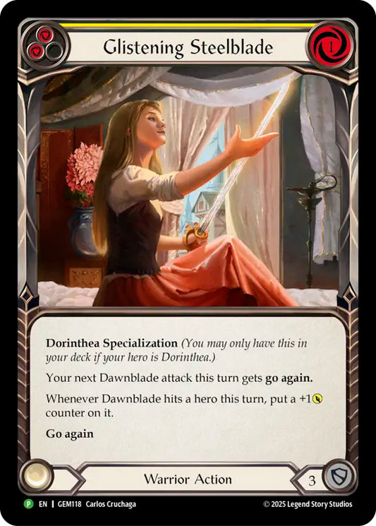 Glistening Steelblade Rainbow Foil (Yellow) GEM118 (Promo)