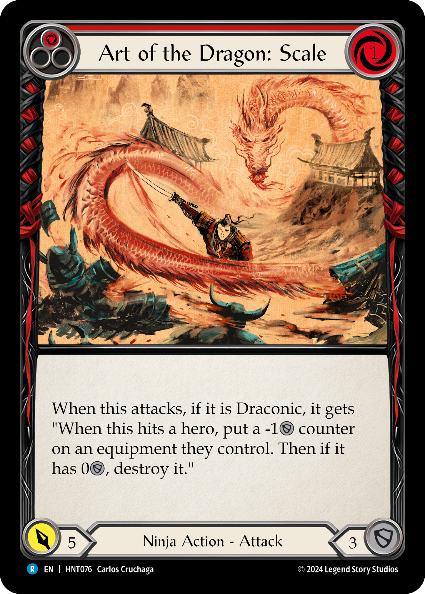 Art of the Dragon: Scale Rainbow Foil (Red) HNT076 (The Hunted)