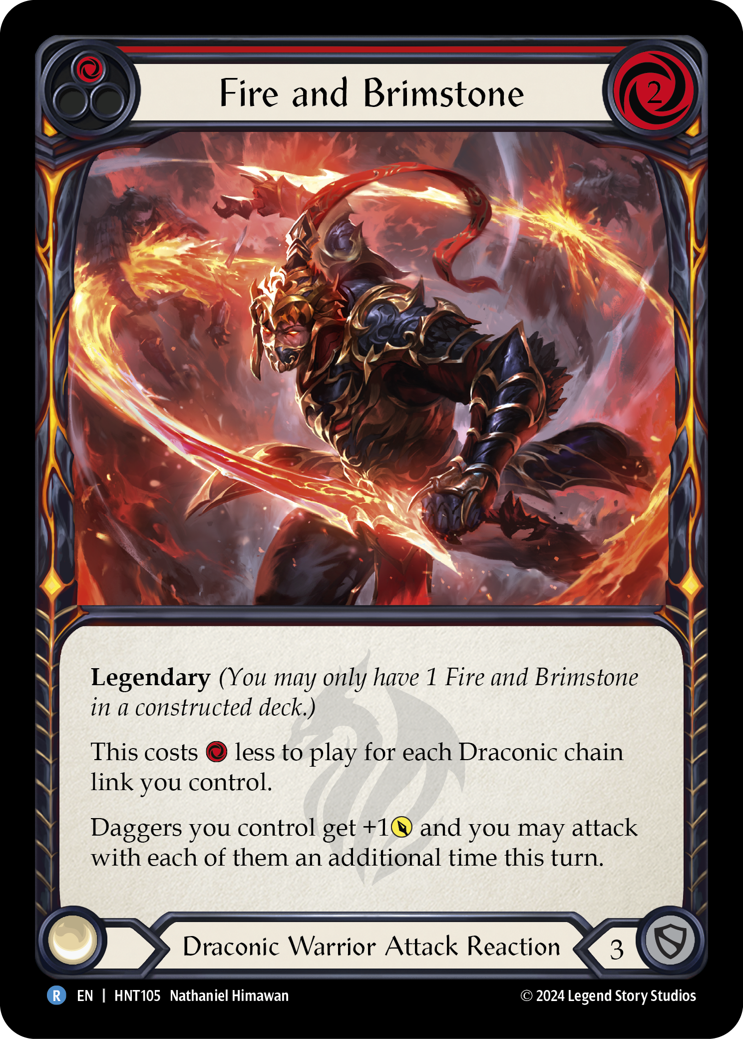 Fire and Brimstone Rainbow Foil (Red) HNT105 (The Hunted)