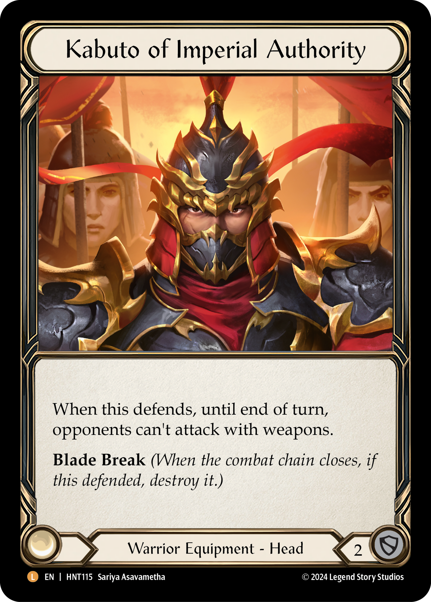 Kabuto of Imperial Authority Rainbow Foil HNT115 (The Hunted)