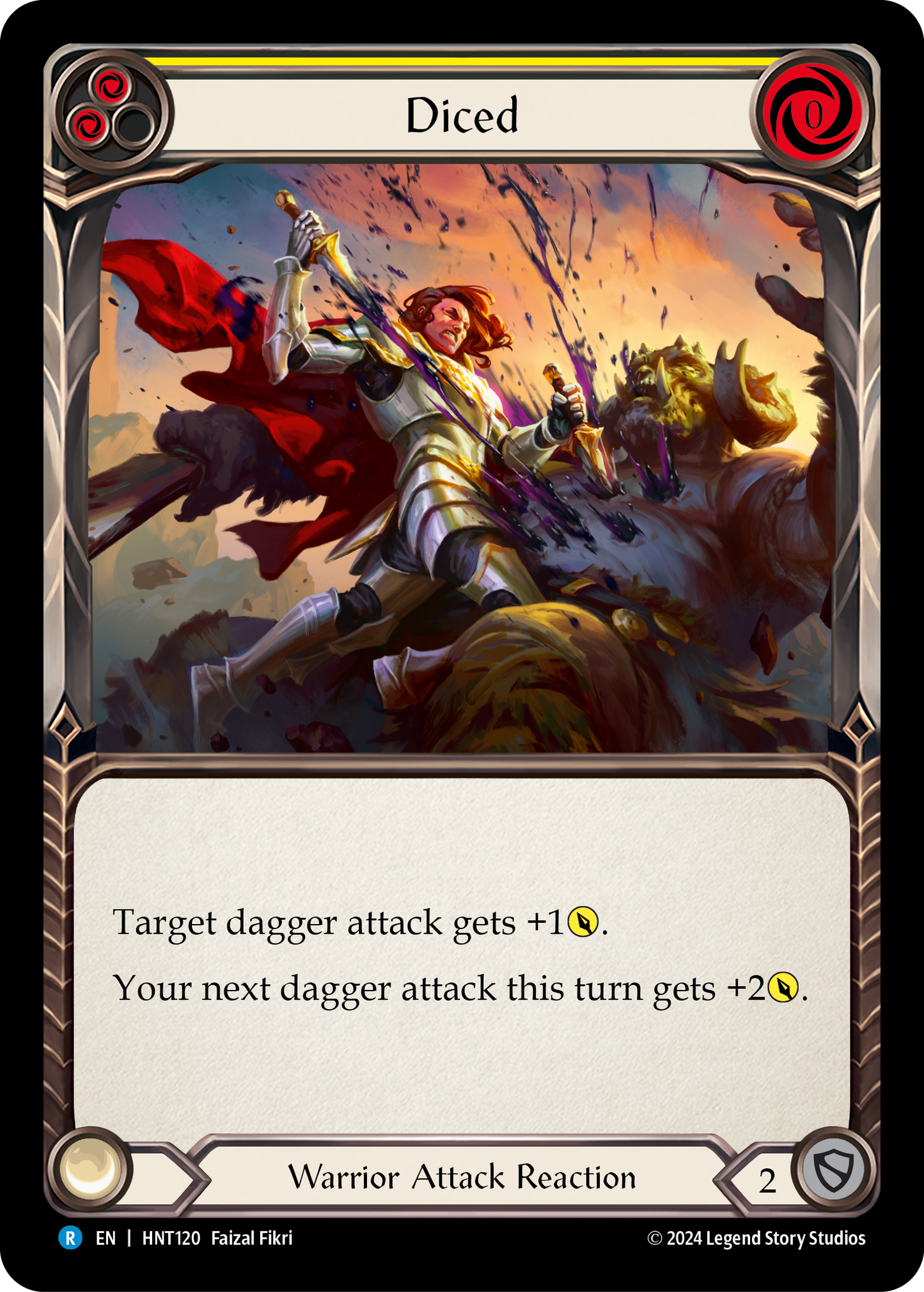 Diced Rainbow Foil (Yellow) HNT120 (The Hunted)