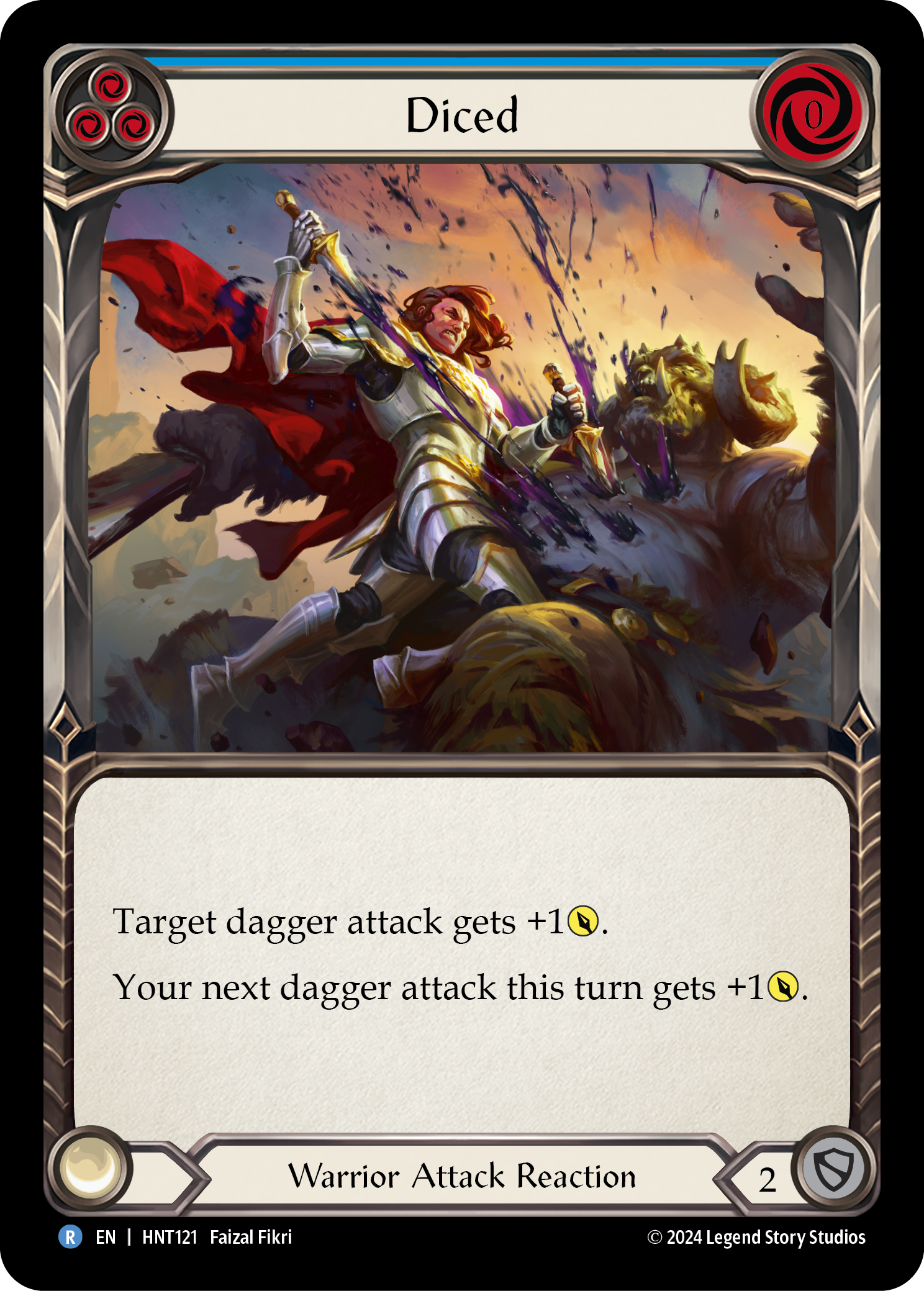 Diced Rainbow Foil (Blue) HNT121 (The Hunted)