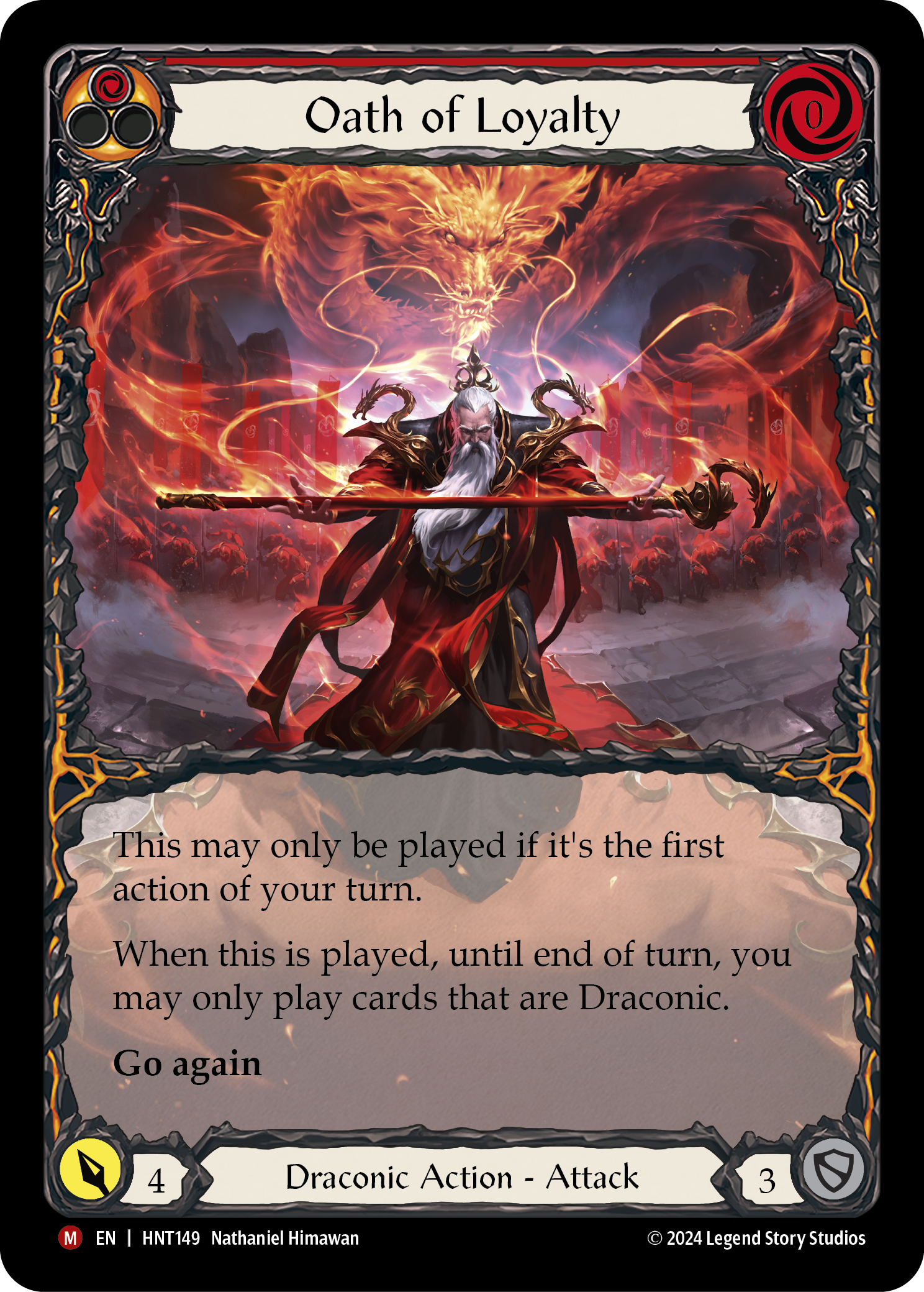 Oath of Loyalty Extended Art Rainbow Foil (Red) HNT149 (The Hunted)