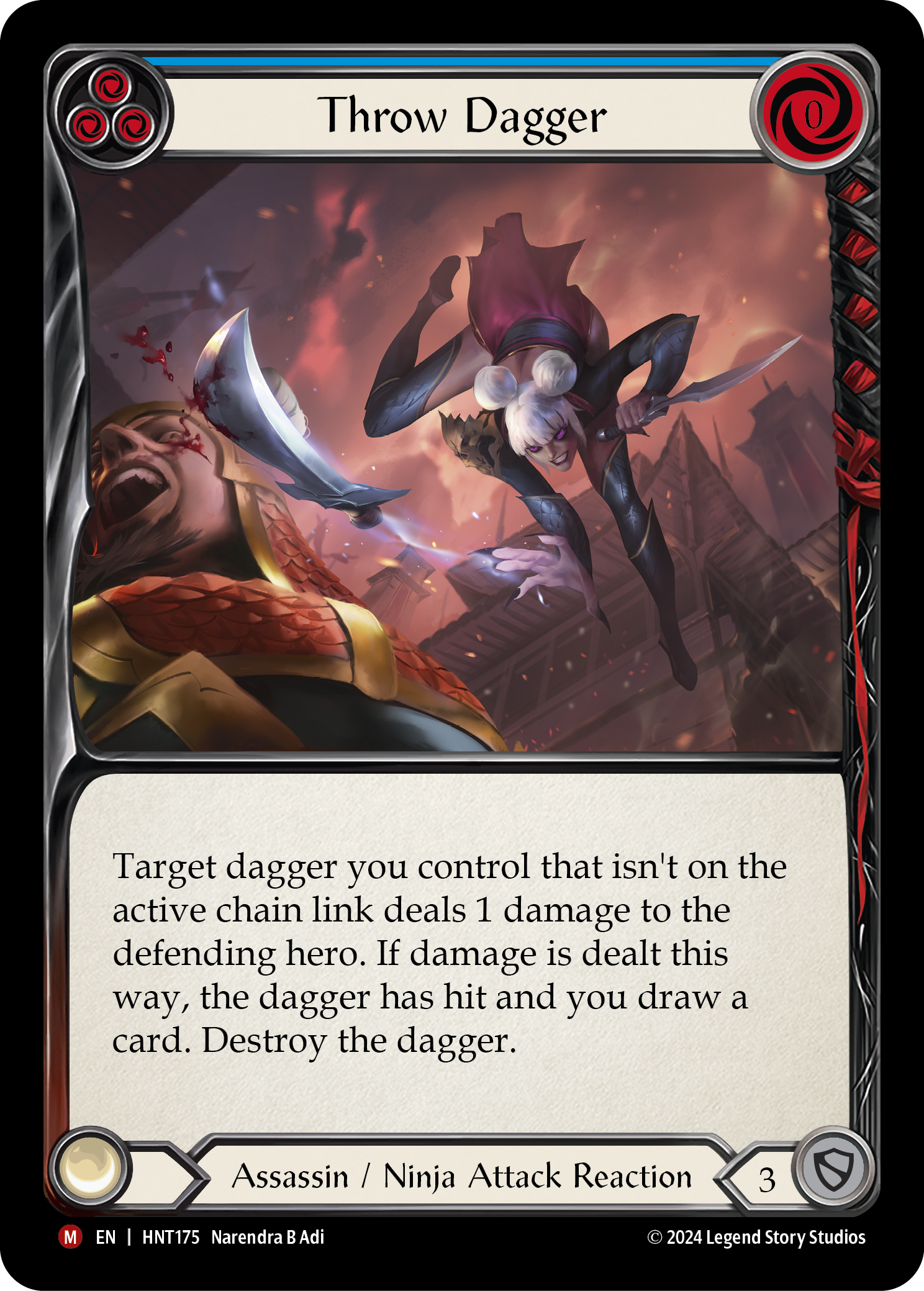 Throw Dagger Rainbow Foil (Blue) HNT175 (The Hunted)