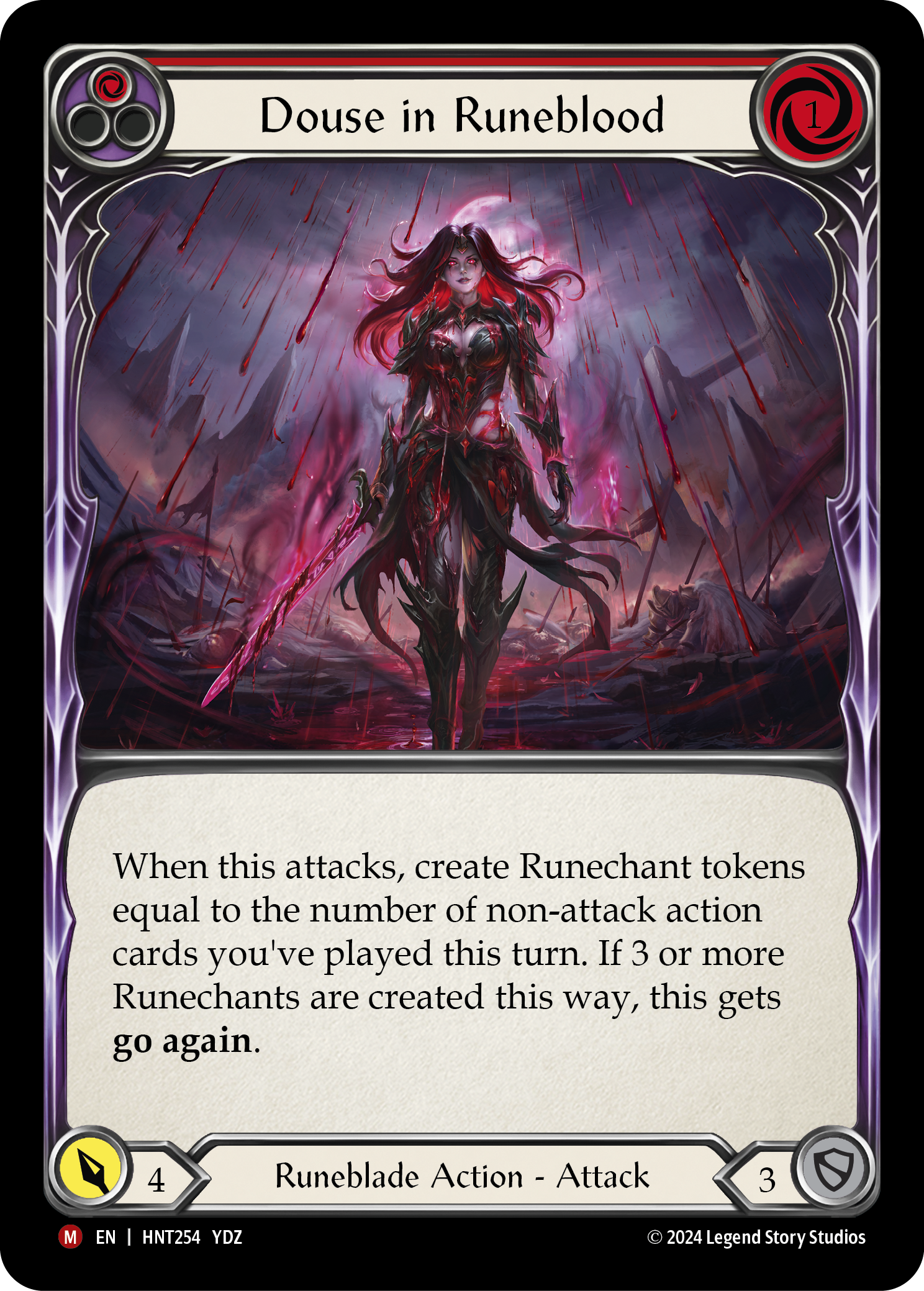 Douse in Runeblood Rainbow Foil (Red) HNT254 (The Hunted)