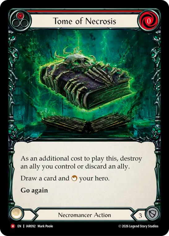 Tome of Necrosis Rainbow Foil (Red) IAR092 (Usurp the Shadow Throne)