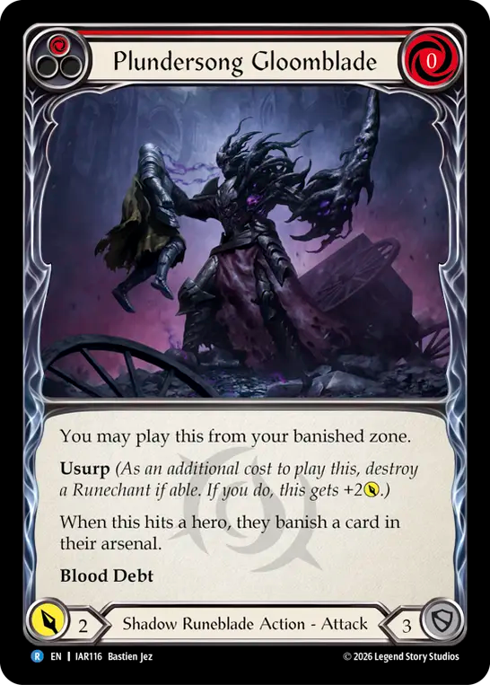 Plundersong Gloomblade Rainbow Foil (Red) IAR116 (Usurp the Shadow Throne)
