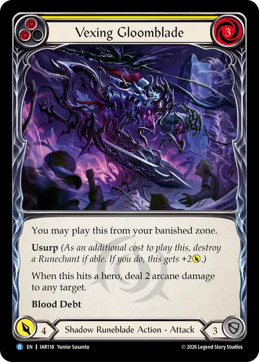 Vexing Gloomblade Rainbow Foil (Yellow) IAR118 (Usurp the Shadow Throne)