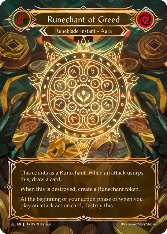 Runechant of Greed Cold Foil (Yellow) IAR145 (Usurp the Shadow Throne)