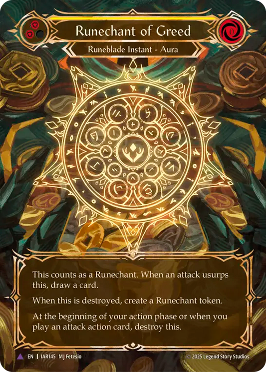 Runechant of Greed Cold Foil (Yellow) IAR145 (Usurp the Shadow Throne)