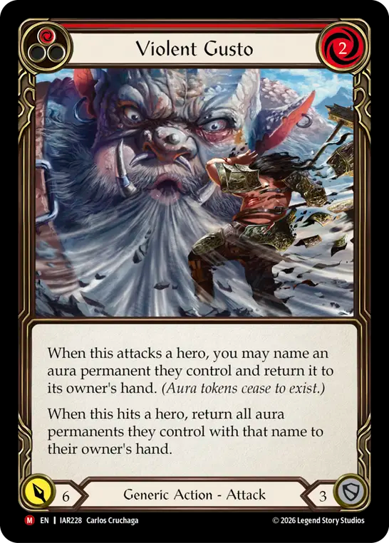 Violent Gusto Rainbow Foil (Red) IAR228 (Usurp the Shadow Throne)
