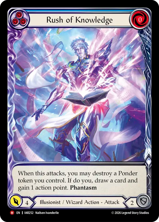 Rush of Knowledge Extended Art Rainbow Foil (Blue) IAR252 (Usurp the Shadow Throne)