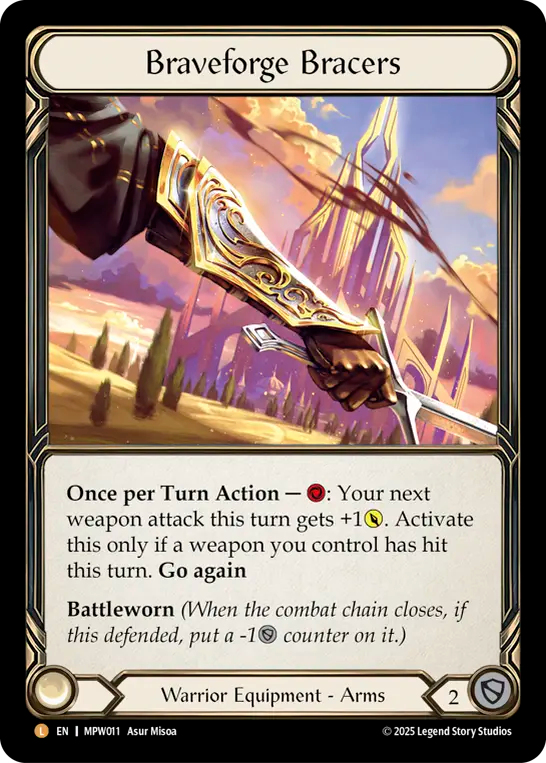 Braveforge Bracers Rainbow Foil MPW011 (Mastery Pack Warrior)