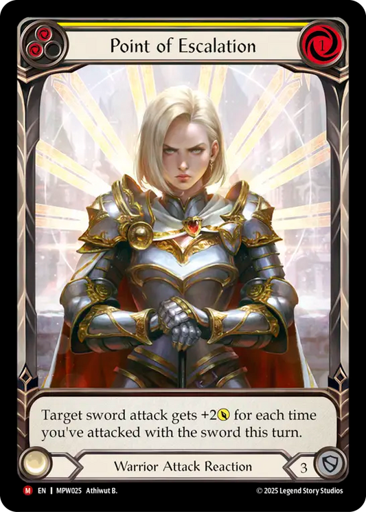 Point of Escalation Extended Art Rainbow Foil (Yellow) MPW025 (Mastery Pack Warrior)