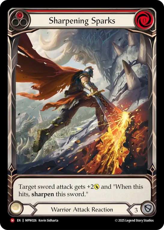 Sharpening Sparks Extended Art Rainbow Foil (Red) MPW026 (Mastery Pack Warrior)