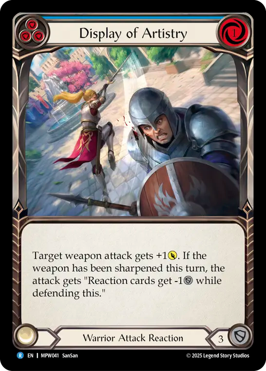 Display of Artistry Rainbow Foil (Blue) MPW041 (Mastery Pack Warrior)