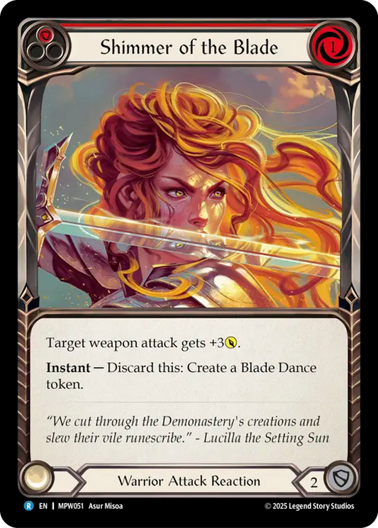 Shimmer of the Blade Rainbow Foil (Red) MPW051 (Mastery Pack Warrior)