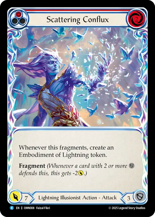 Scattering Conflux Rainbow Foil (Red) OMN008 (Omens of the Third Age)