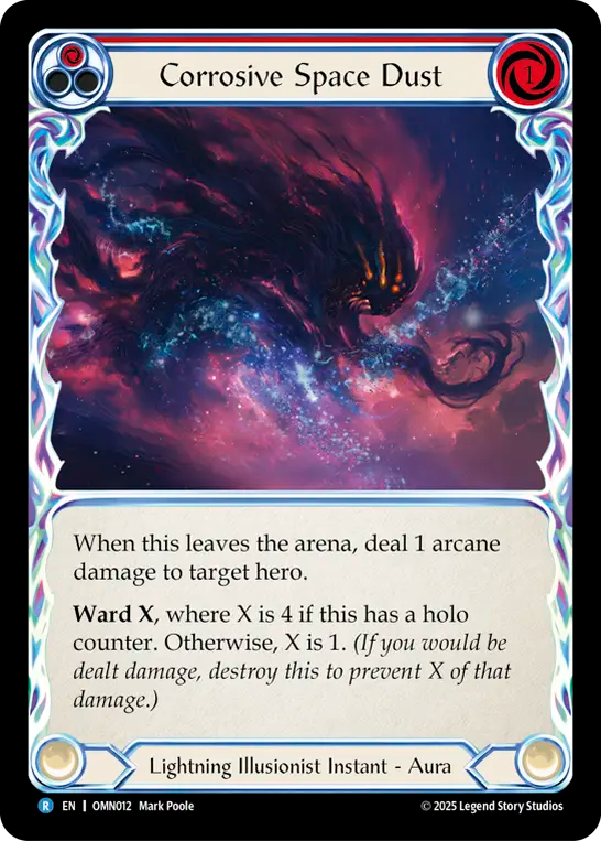 Corrosive Space Dust Rainbow Foil (Red) OMN012 (Omens of the Third Age)