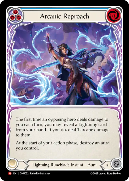 Arcanic Reproach Rainbow Foil (Blue) OMN052 (Omens of the Third Age)