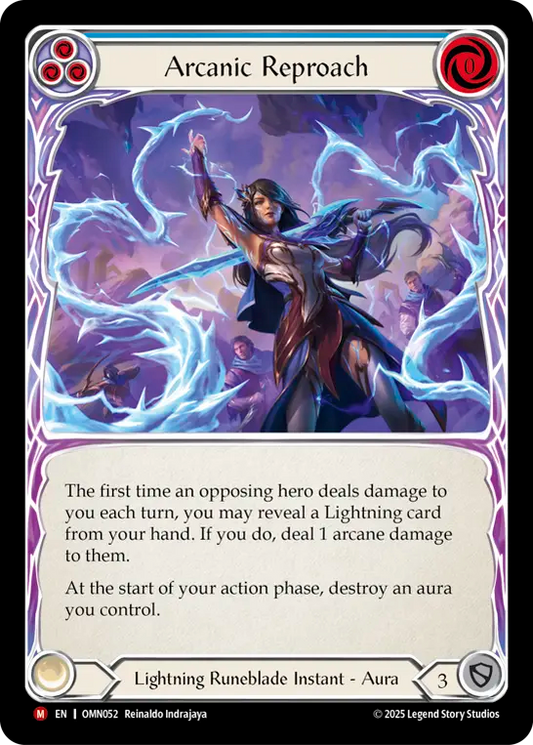 Arcanic Reproach Rainbow Foil (Blue) OMN052 (Omens of the Third Age)
