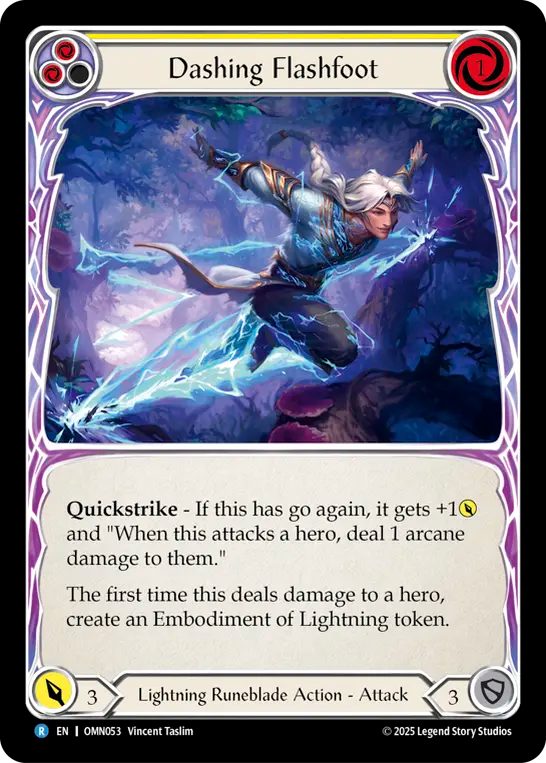 Dashing Flashfoot Rainbow Foil (Yellow) OMN053 (Omens of the Third Age)