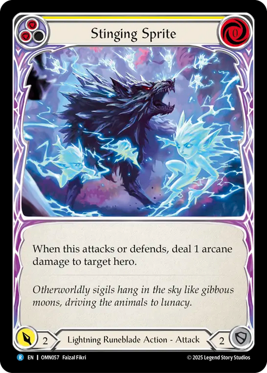Stinging Sprite Rainbow Foil (Yellow) OMN057 (Omens of the Third Age)