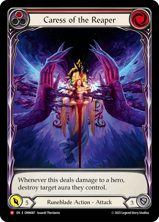 Caress of the Reaper Extended Art Cold Foil (Red) OMN087 (Omens of the Third Age)