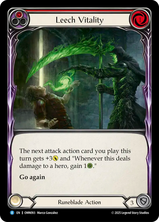 Leech Vitality Rainbow Foil (Red) OMN093 (Omens of the Third Age)