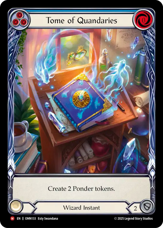 Tome of Quandaries Extended Art Cold Foil (Blue) OMN133 (Omens of the Third Age)