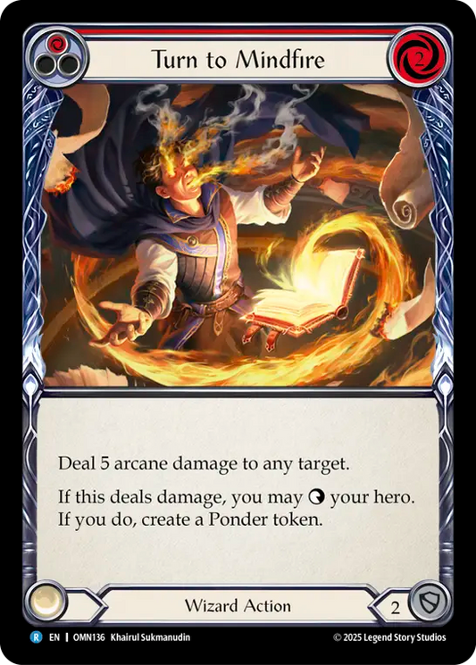 Turn to Mindfire Rainbow Foil (Red) OMN136 (Omens of the Third Age)