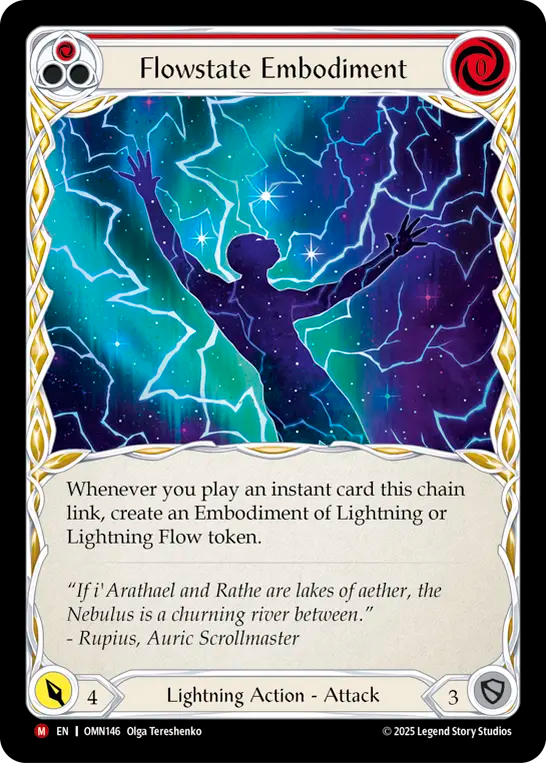 Flowstate Embodiment Rainbow Foil (Red) OMN146 (Omens of the Third Age)