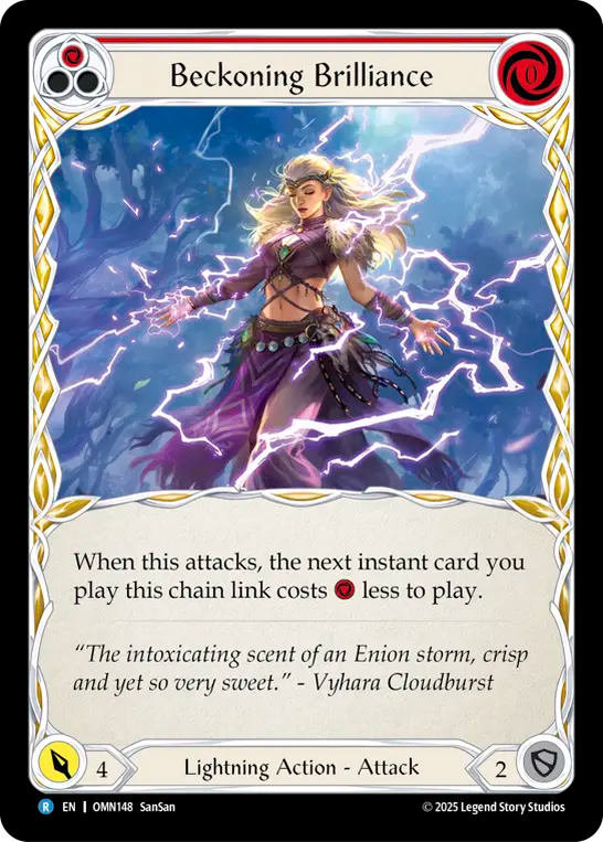 Beckoning Brilliance Rainbow Foil (Red) OMN148 (Omens of the Third Age)