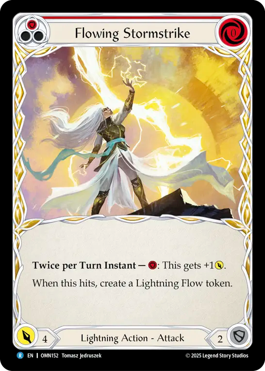 Flowing Stormstrike Rainbow Foil (Red) OMN152 (Omens of the Third Age)