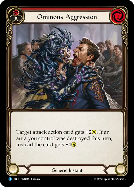 Ominous Aggression Rainbow Foil (Red) OMN216 (Omens of the Third Age)