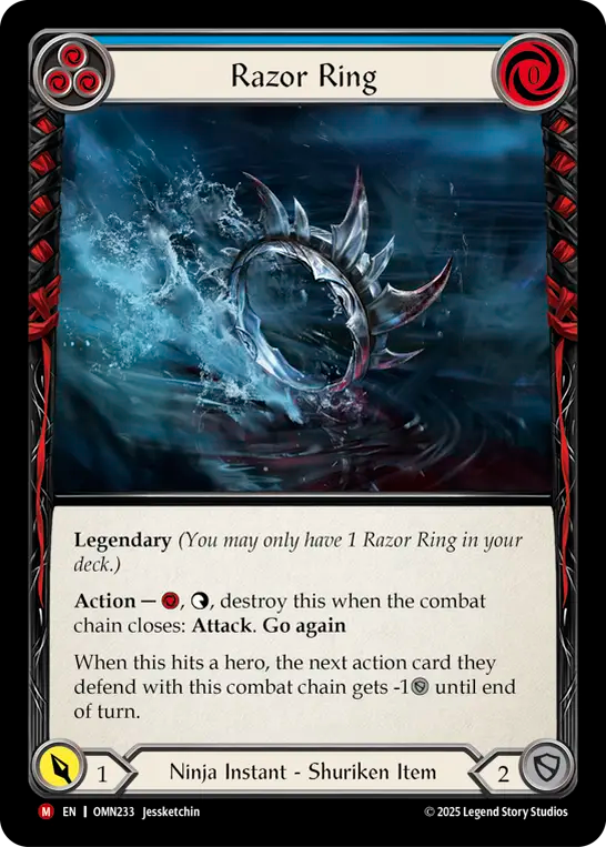 Razor Ring Cold Foil (Blue) OMN233 (Omens of the Third Age)